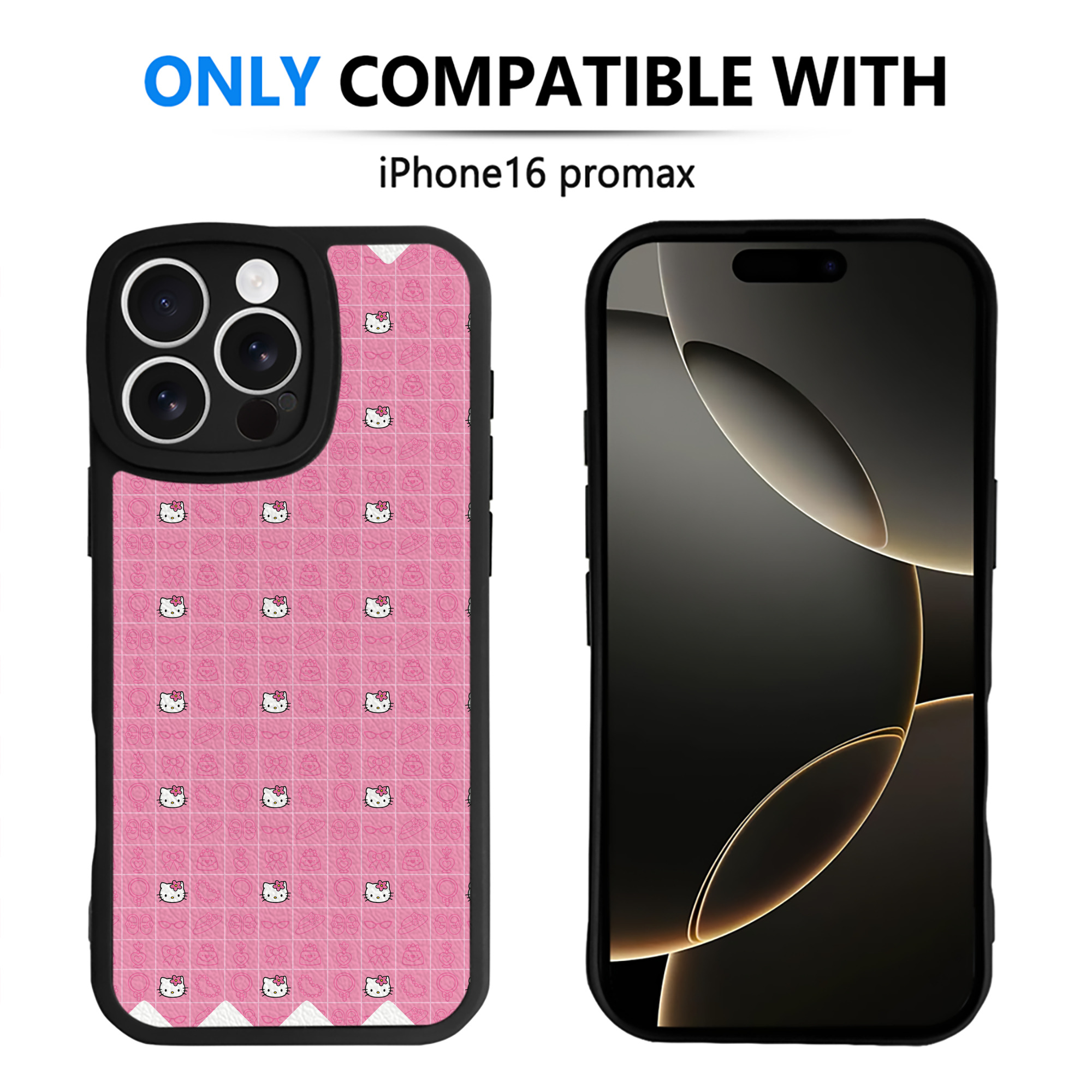 （画像用） Hello Kitty ハローキティ 【iPhone 16シリーズ対応】シリコンスマホケース（レザー調） 材質：シリコン